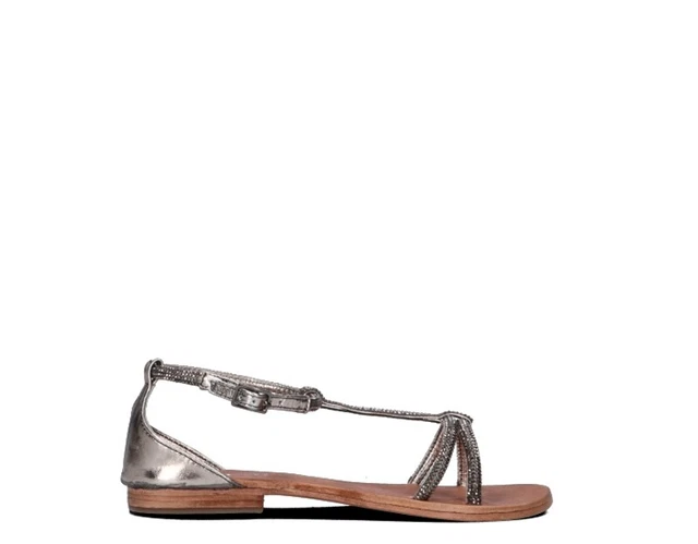 Chaussures BLOEM Sandales pour Femme Basses Argenté Cuir Naturel 15746-PES