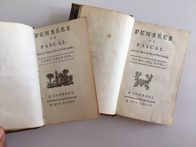 pensées de PASCAL avec les notes de M. De VOLTAIRE à Londres 1785