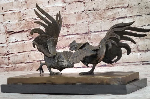 Miguel Lopez Bronze Rooster Gamecocks Art Sculpture Handcrafted with Patina