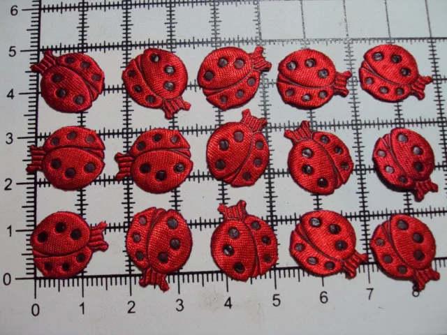 Small Red Ladybirds Sew-On for Trimming,Appliques (16mm x 14mm-Approx)