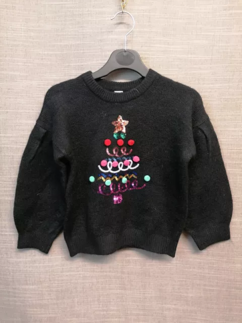 CHRISTMAS JUMPER TU Girls Age 6 Years Black Christmas Tree 7.99 PicClick UK