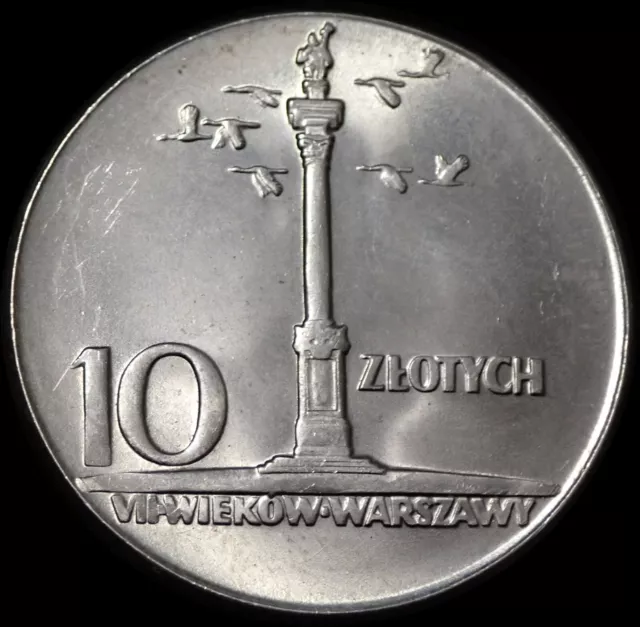 Poland 10 Zlotych 1965 700th Anniversary of Warsaw UNC Coin WCA 5548