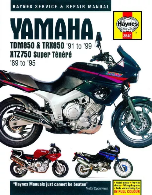 TDM850 TRX850 XTZ 750 89-99 Revue technique Haynes YAMAHA Anglais Etat - NEUVE