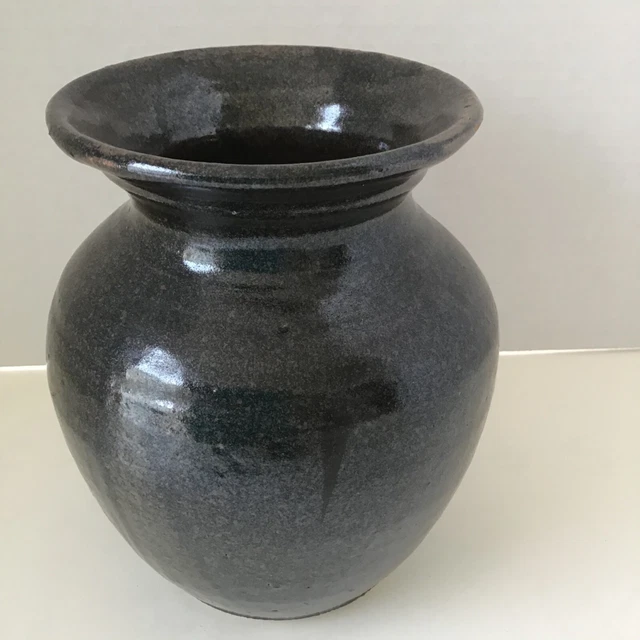 Mt. St. Helens Ash Glaze Wheel Thrown Brown Art Vase Jug