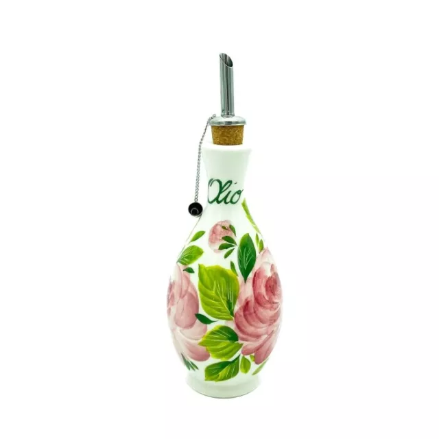 Bassano Céramique Figure Huile Bouteille 17 CM 0,3L Roses Motifs Neuf Unique