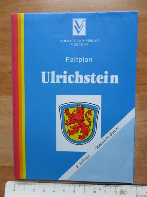 Alter Faltplan Gemeindeplan Ulrichstein Hessen Vogelsberg Karte frühe 90er Jahre