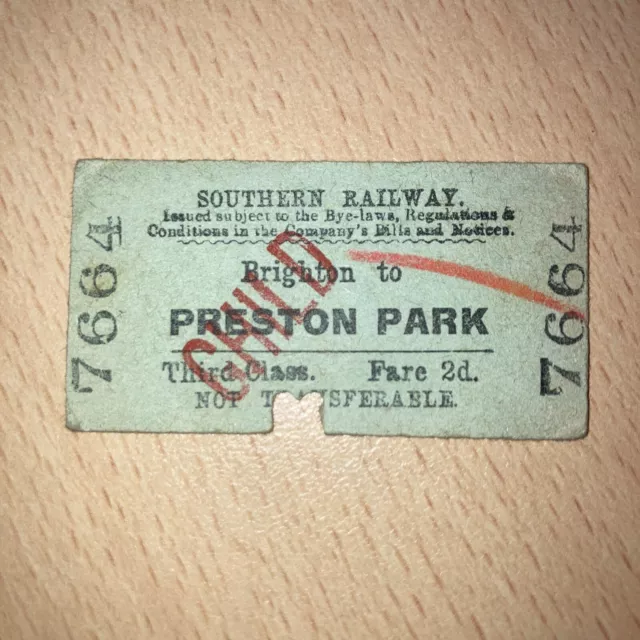 SR.  Railway. Ticket;.  (  brighton. to. preston. park.  47.   ) A-130