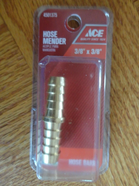 Ace 3/8" Barb x 3/8" Brass Hose Barb Mender Insert Coupling Splicer Connector