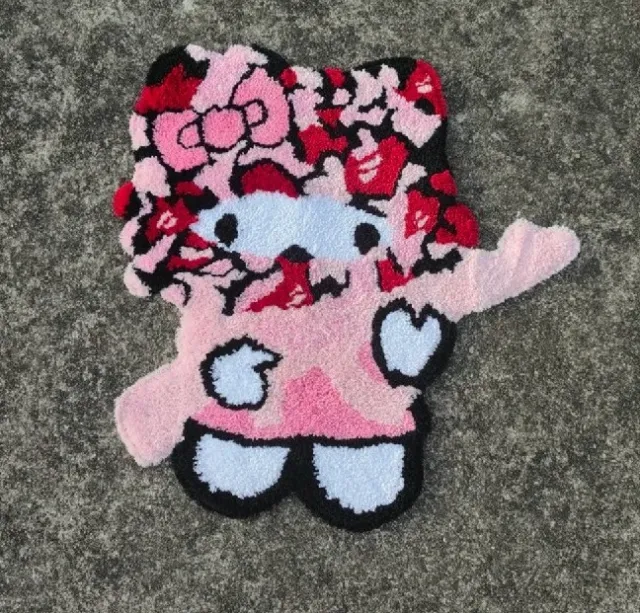 Sanrio Hello Kitty Cute Rug Bath Mat Carpet 60x58cm Pink Rug non slip