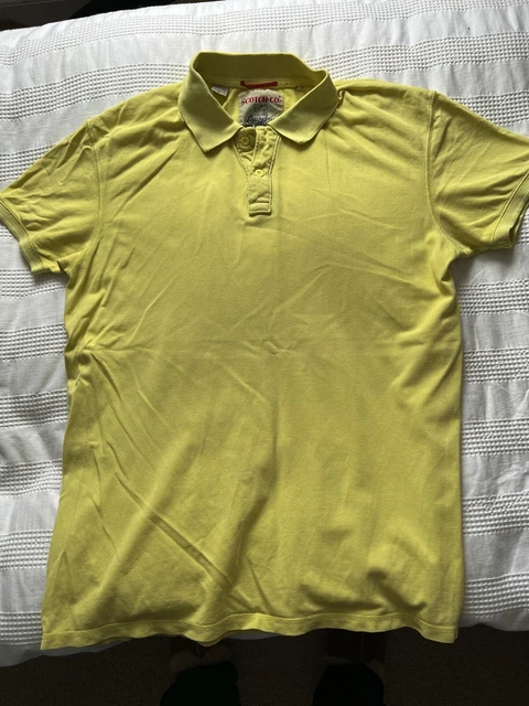 Scotch & Soda 2XL Polo shirt YELLOW mens extra large BLAUW Amsterdam XXL