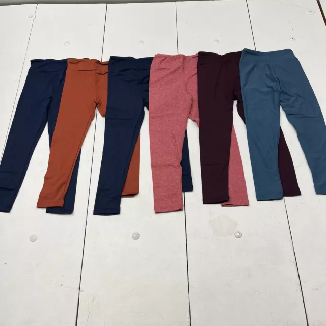 Lularoe 6-Pack Mixed Color Solid Leggings Kids Girls Size S/M (2T-7Yr)