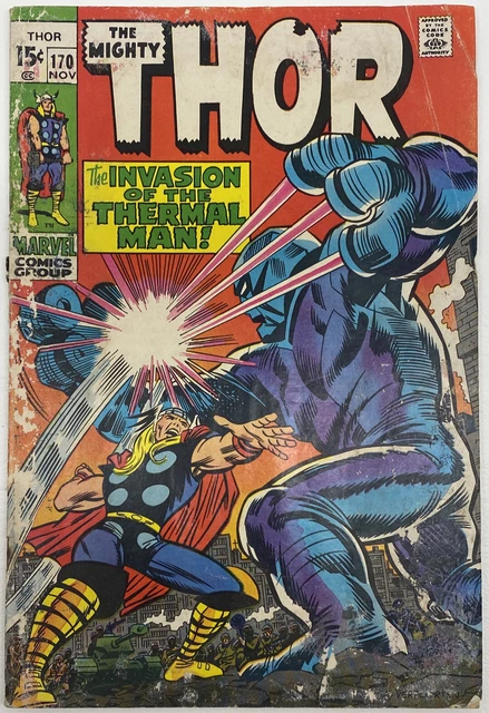 The Mighty Thor # 170 2nd Appearance Thermal Man Marvel Comics 1969