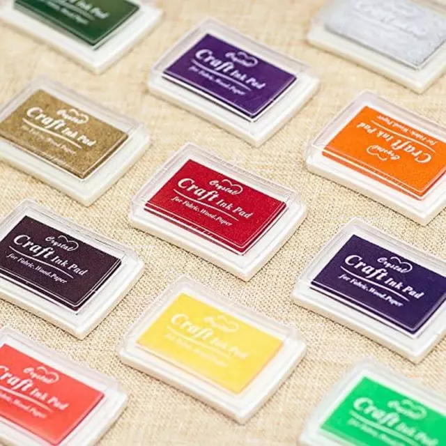 Kesote Stempelkissen Set, 15 Farben Stempelfarbe Stempel Tinte Für Kinder Papier