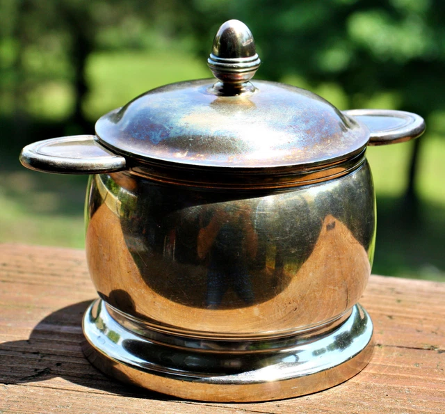1948 Kansas City Southern KCS Lines Railway 6 oz SUGAR Bowl & COVER Lid ~ Patina