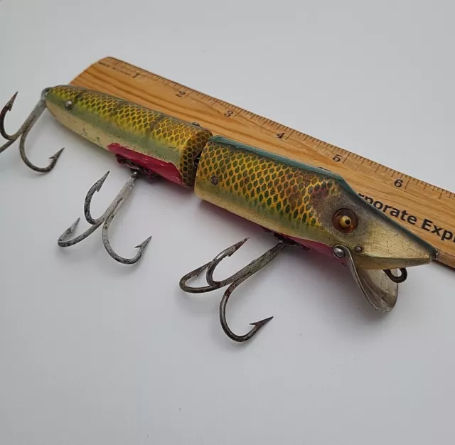 VINTAGE WOOD HEDDON Giant Jointed Vamp Fishing Lure See Photos $15.50 -  PicClick