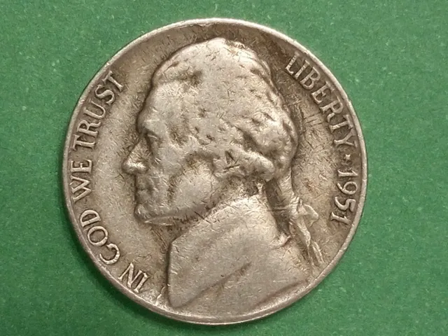 1951 Jefferson Nickel, No Mint Mark, Circulated, 811