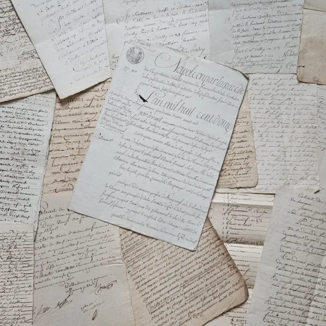 Papier manuscrit ancien en Français , 17ème - 19ème siècle