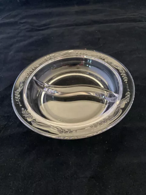 Sun Purple Clear Pressed Glass Relish Serve Dish Round Divided Rare Vintage