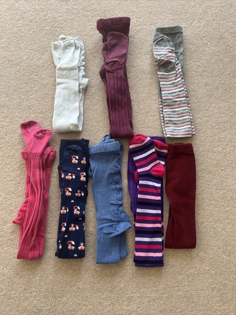 8 paia collant per ragazza taglia 7-8 anni, per lo più da NEXT e John Lewis