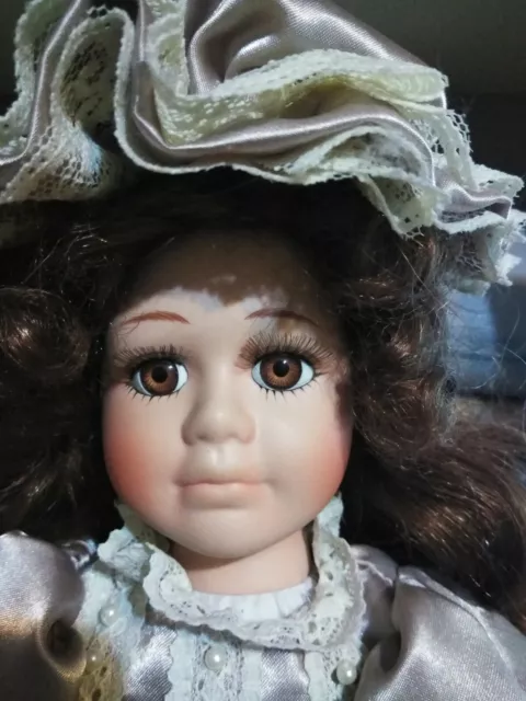 Seymour Mann Rachel Porcelain Victorian Doll Limited Edition W/Stand, Tags 16"