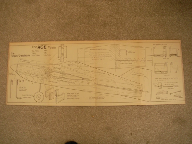 AEROMODELLER PLANS OF The Ace Team a CL trainer, racer or stunt model ...