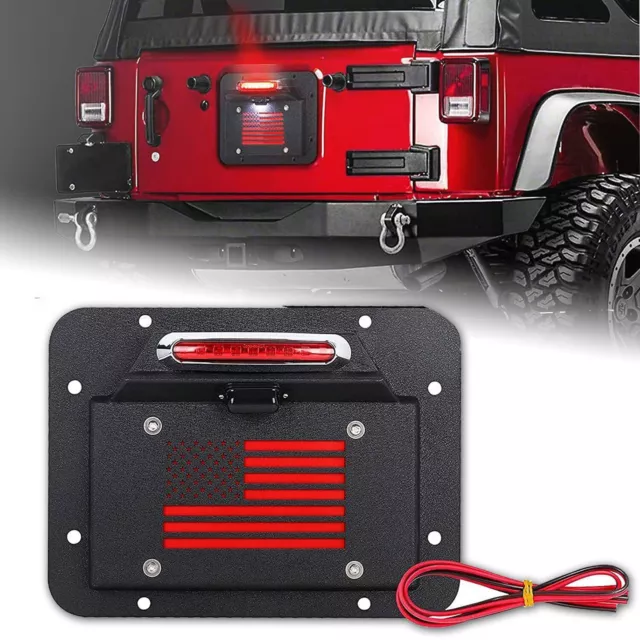 JK Wrangler  Spare Tire Delete Plate &Third Brake Light For Jeep Wrangler 07-18