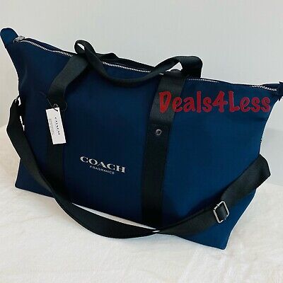 Coach Duffle Bag/Weekender Bag/Gym Travel Bag Carry On Luggage Navy Blue New