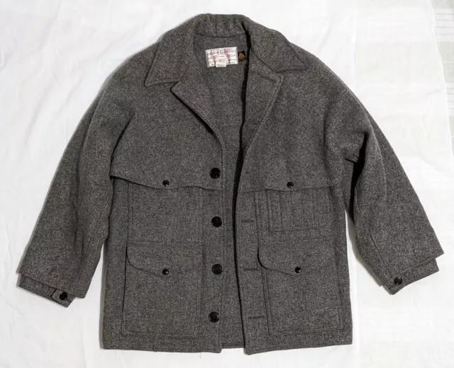 FILSON DOUBLE MACKINAW Cruiser Jacket Wool Size 42 Gray USA Vintage ...