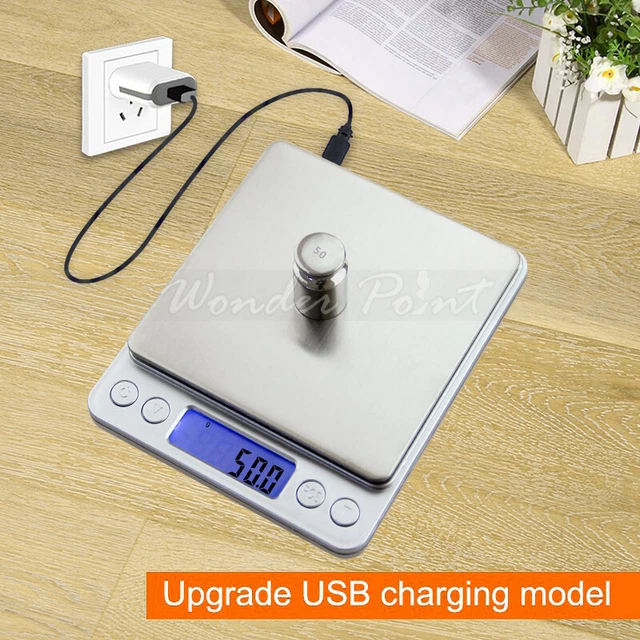 Mini Escalas Digitales Electrónicas LCD Portátiles 0.1g-3000g Equilibrio de Peso Cocina
