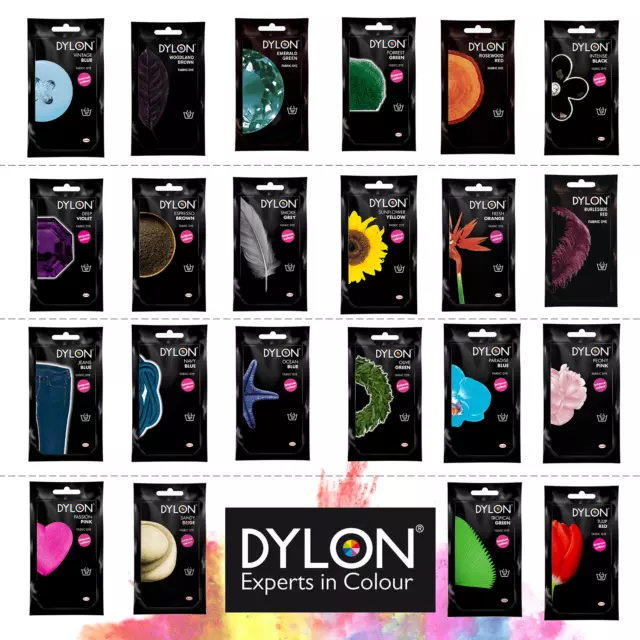 DYLON Main Wash Tissu Teinture 50g Sachet Couleur pour Jeans Vêtements GB