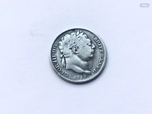 King George 3rd 1817 Silver Sixpence Coin.