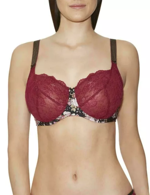 Soutien-gorge 90G (75G eu) emboîtant confort Aubade Fleurs de Plaisir Ebène