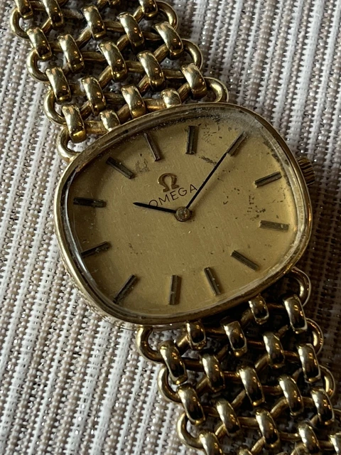 Vintage 1980 Men's Omega Watch 14k Heavy solid Gold Case And Band Vintage 1980 Men's Omega Watch 14k Heavy solid Gold Case And Band