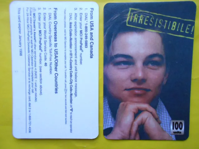 telefonkarten 1998 phone cards 100 units leonardo di caprio cartes de telephone