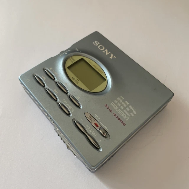 SONY MD WALKMAN Blue Portable MiniDISC Recorder Player DIGITAL MZ-R91 MZ Rare EUR 22,96 - FR