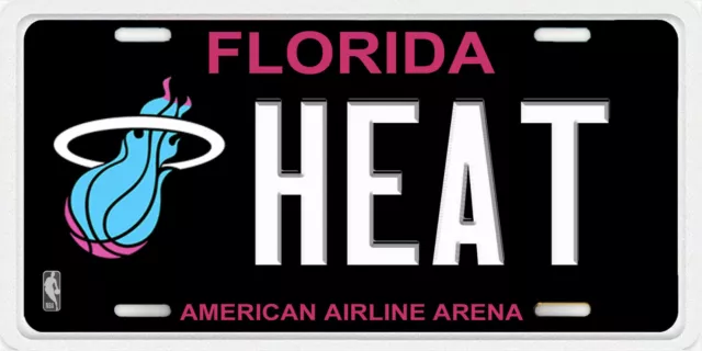 Florida Miami Heat Custom Flat Aluminum Vanity License Plate TAG Your TEXT NAME