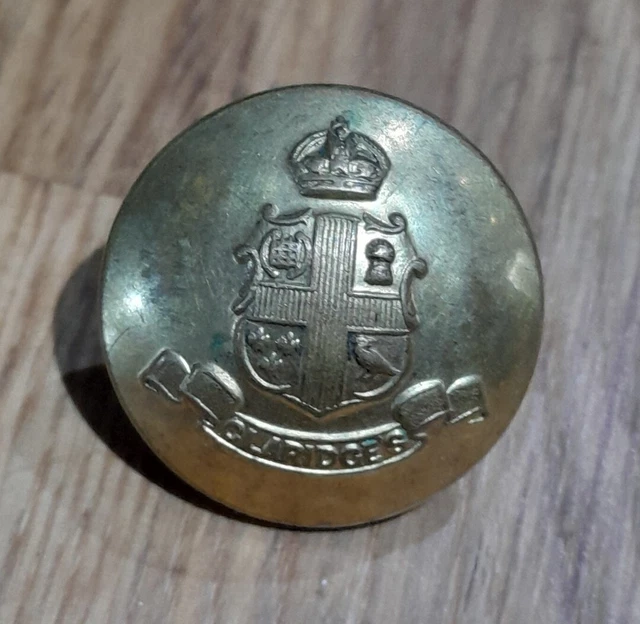 Button Ridges ANTIQUE LIVERY BUTTON Claridges Hotel early 1900's Pitt & Co £15.00 ...