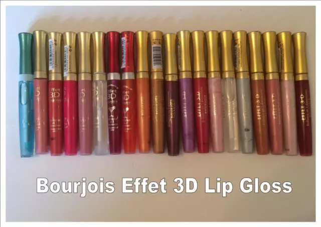 BOURJOIS3D EFFET Lip Gloss effect Discontinued hard to find ORIGINAL rare shades