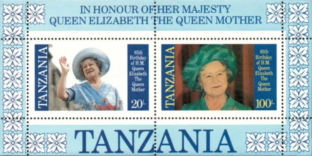 Tanzania 1985 - Queen Mother, 85th Birthday - Souvenir Sheet - Scott 269A - MNH