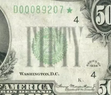 ** STAR ** $50 1934 Federal Reserve Note ** DAILY CURRENCY AUCTIONS