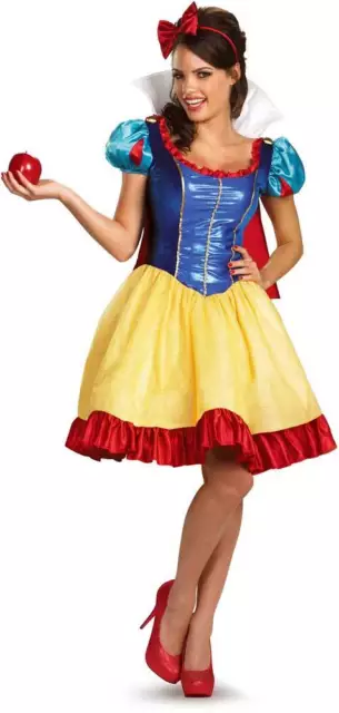 Adult Disney FAB DELUXE Snow White Dress Capelet Womens Halloween Costume S M L