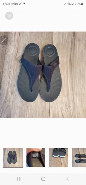 Fitflop Sz 9 M Black Flip Flop Synthetic Women Sandals Sparkle thong sandal