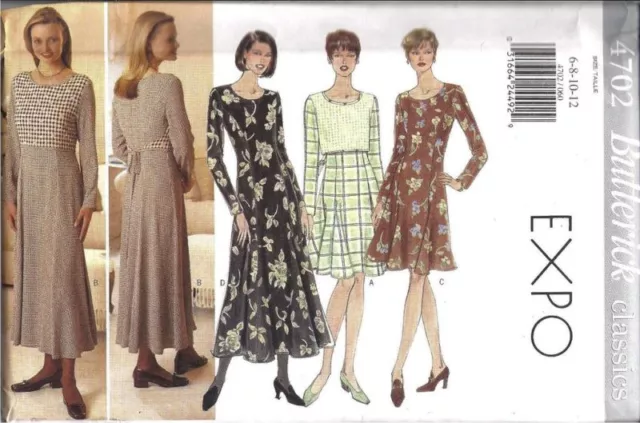 UNCUT Butterick Pattern Expo Misses Loose Dress 4702 FF