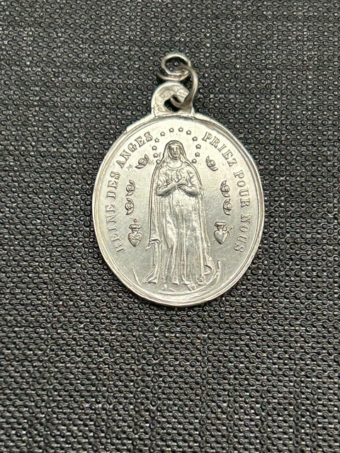 Pendentif Médaille Religieuse En Argent Massif 850‰ - Sainte Marie, Ancien, Occasion