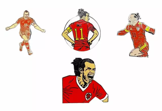 Gareth Bale Pin Badge Set Of 4 Wales Designs Football Souvenir