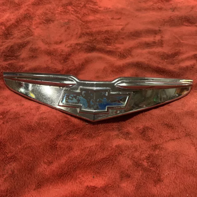 Vtg 1948 Chevy Fleetline Hood Emblem Badge Oem Lowrider Bomb Og Patina Rat Rod