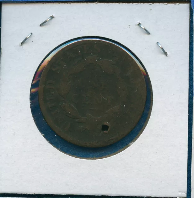 1816-1839 Cent - US Mint 1c - Coronet Head Matron Large Cent Holed - No Date