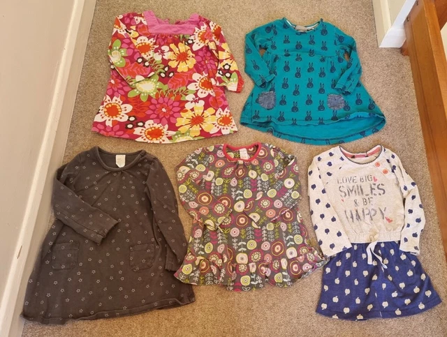 Pacchetto vestiti bambine età 18-24 mesi 5 abiti in jersey maniche lunghe