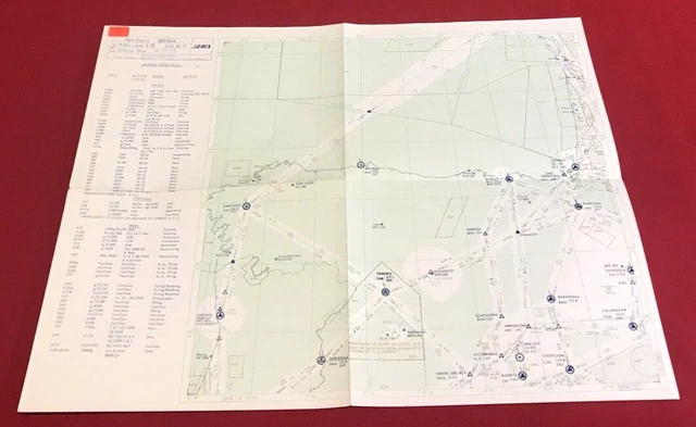 VINTAGE BEA BRITISH European Airways Flight Chart Map Northern Iberia ...