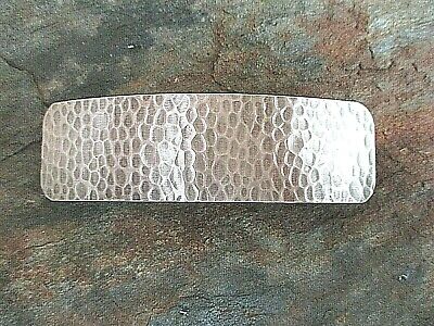Hammered Silver Plated French Clip Barrette 90MM Clip Made in USA 6001S